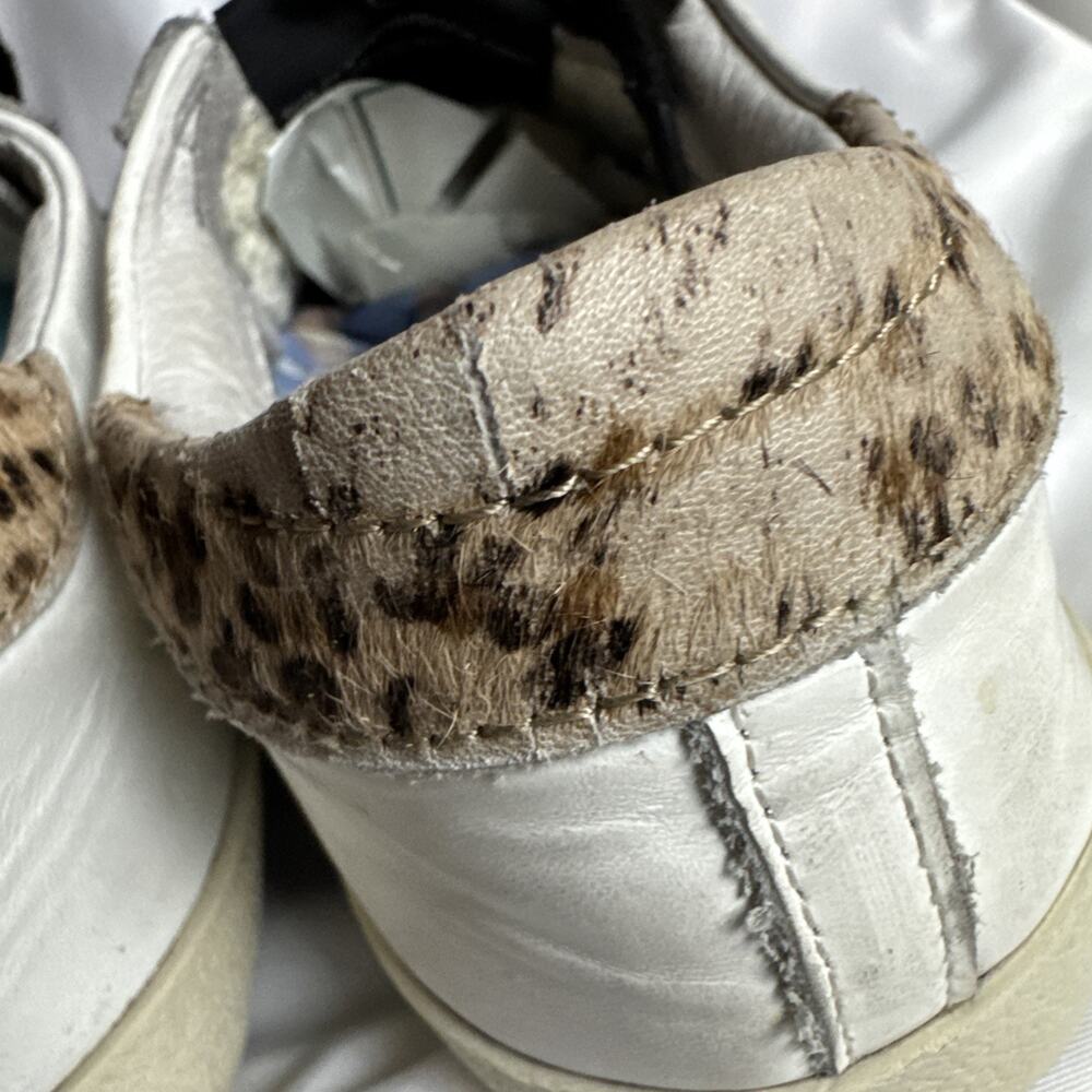 Golden Goose Super Star Classic Suede Toe Leopard Horsy Heel Size 34 Authentic - Picture 6 of 11